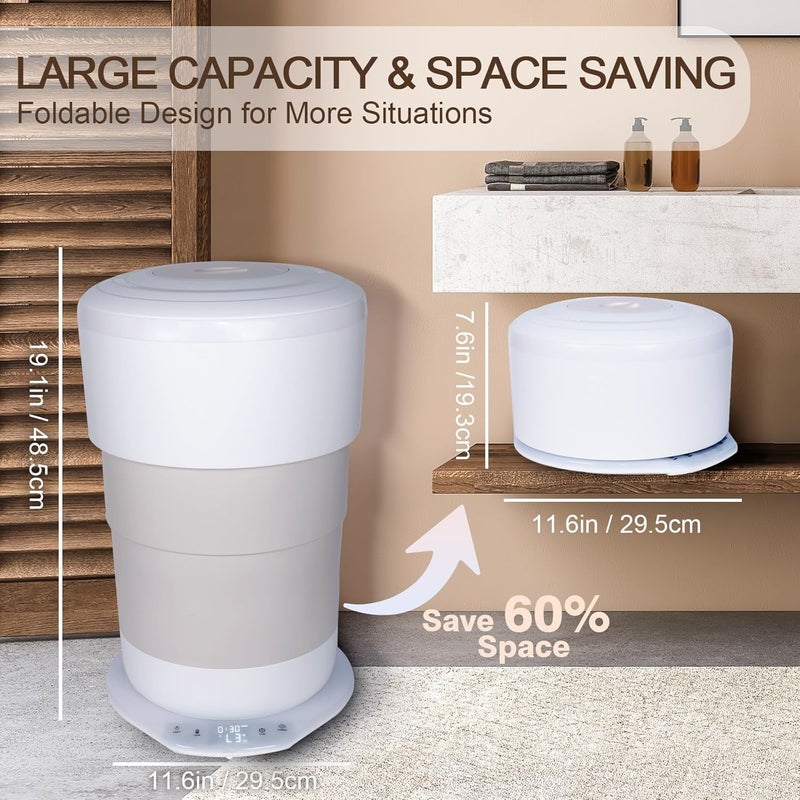 Jabbus Foldable Towel Warmer for Bathroom - 23L Electric Luxury Heated Towel Dryer Bucket with 3 Level Temperature and Timer Control Calentador de Toallas - Image 2